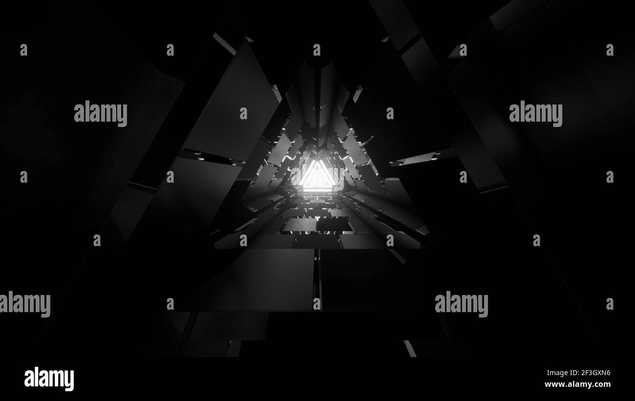 illustration 3d d'un tunnel en forme de triangle Banque D'Images