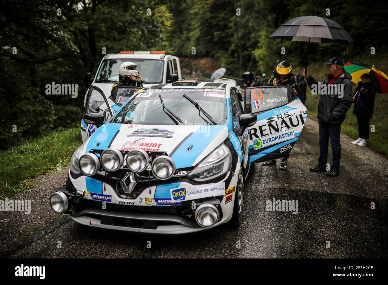 63 TOZLANIAN Damien, BRUN Romain, (FRA) TOZLANIAN Damien, Renault Clio RS R3 , shakedown, lors du championnat de rallye français 2018, Rallye du Mont-blanc du 6 au 8 septembre à Morzine, France - photo Gregory Lenmand / DPPI Banque D'Images