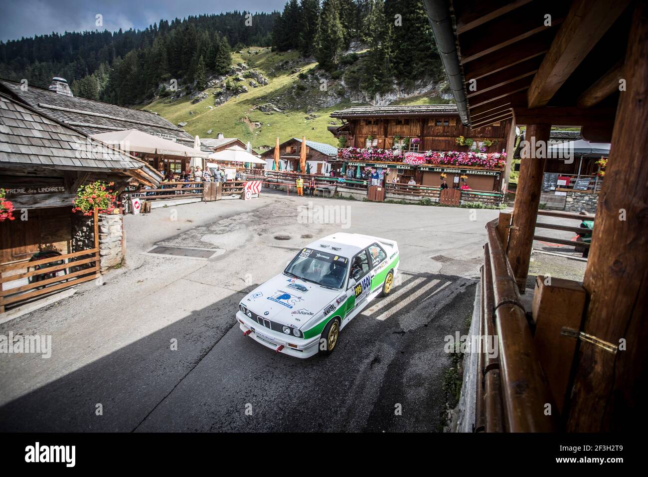 205 RULLAND Alain, BUDAI Ingrid, BMW M3, action, pendant le championnat de rallye français 2018, raltye du Mont-blanc du 6 au 8 septembre à Morzine, France - photo Gregory Lenormand / DPPI Banque D'Images