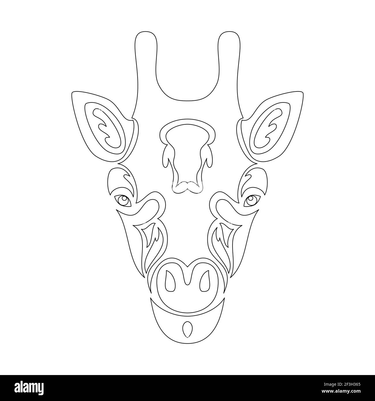 Portrait abstrait dessiné à la main d'une girafe pour tatouage, logo, décoration murale, motif T-shirt ou extérieur. Illustration vectorielle stylisée Illustration de Vecteur