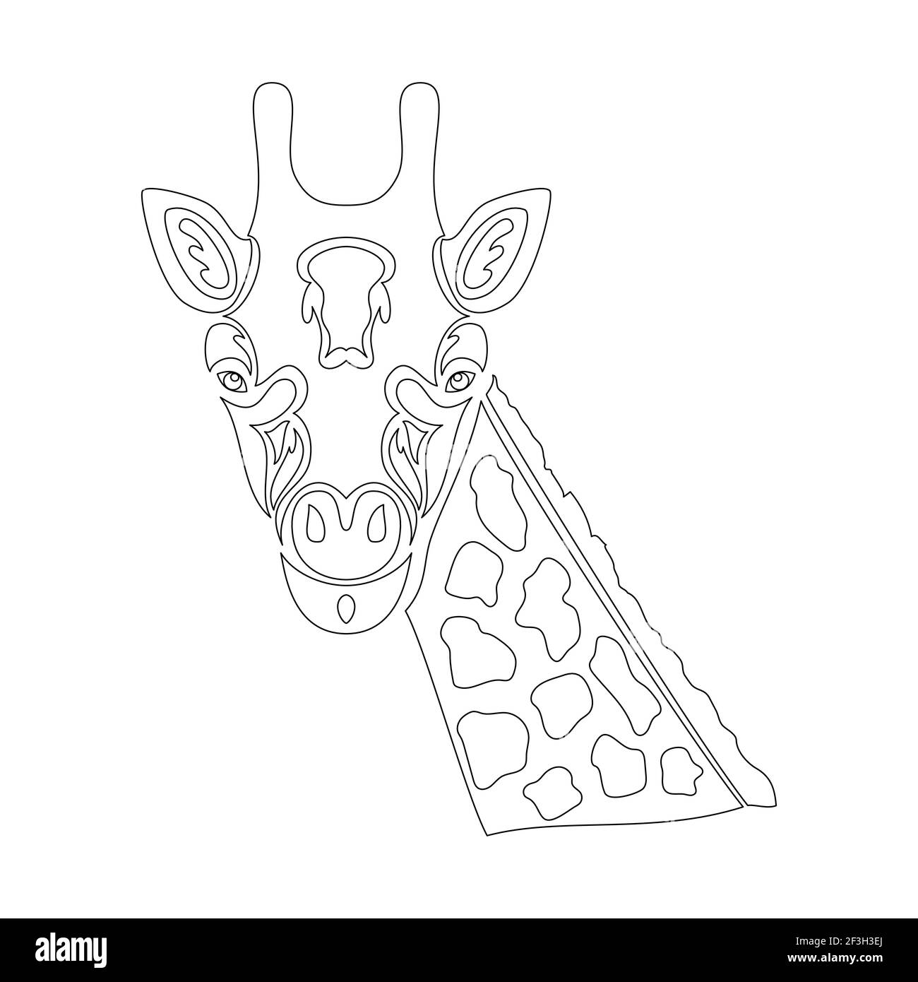 Portrait abstrait dessiné à la main d'une girafe pour tatouage, logo, décoration murale, motif T-shirt ou extérieur. Illustration vectorielle stylisée Illustration de Vecteur