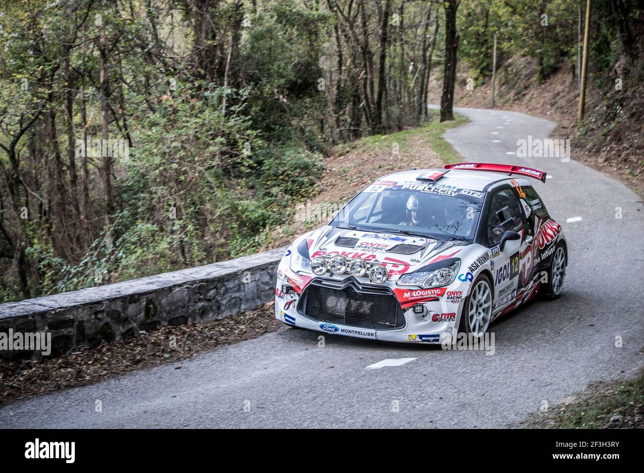 12 LHERMINEZ Philippe, MAILLLE Stephane, FRACPI ENJORASCitren DS3, action pendant le championnat de rallye français 2018, Rallye critérium des Cévennes, 26 au 28 octobre à Saint Hippolyte du fort, France - photo Gregory Lenmand / DPPI Banque D'Images