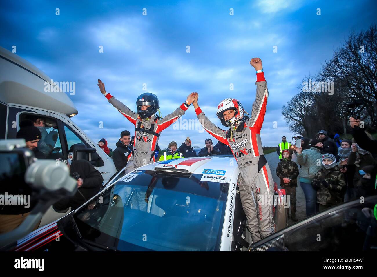14 CIAMIN Nicolas, ROCHE Yannick , Volkswagen Polo , portrait lors du championnat de rallye français 2019, Rallye du Touquet du 14 au 16 mars au Touquet, France - photo Gregory Lenormand / DPPI Banque D'Images