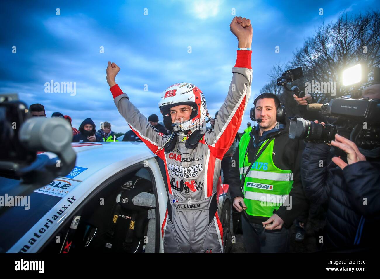 14 CIAMIN Nicolas, ROCHE Yannick , Volkswagen Polo , portrait lors du championnat de rallye français 2019, Rallye du Touquet du 14 au 16 mars au Touquet, France - photo Gregory Lenormand / DPPI Banque D'Images