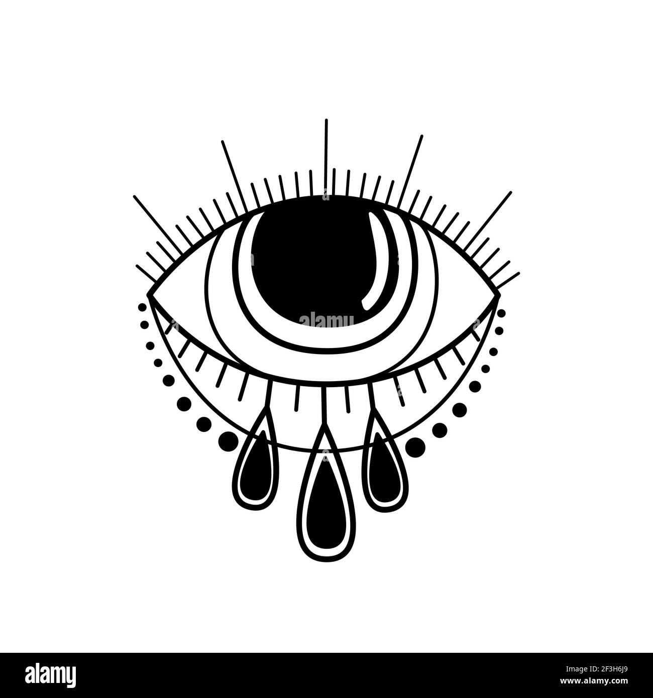 Œil malin. L'œil de la Providence. Symbole sorcellerie magique. Religion ésotérique magique géométrie sacrée symbole illustration vectorielle. Icône noire sur blanc Illustration de Vecteur