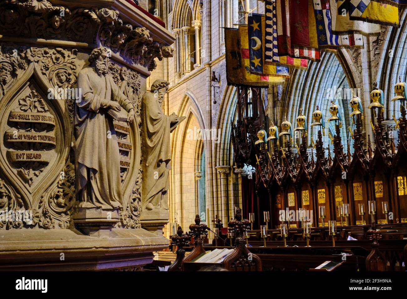 République d'Irlande; Dublin, église de la cathédrale St Patrick est une église nationale de la République d'Irlande, intérieur, le chœur Banque D'Images