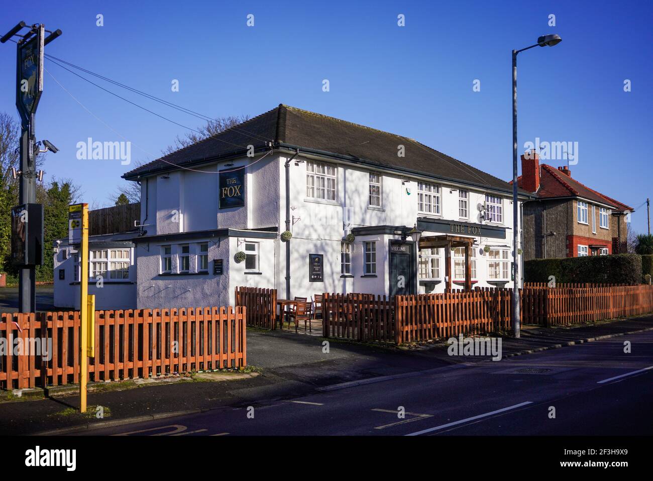 La maison publique Fox Maghull Banque D'Images