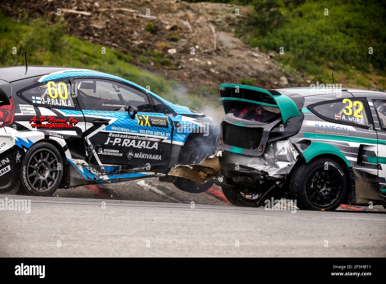 60 RAJALA Joni-Pekka (fin), Team Stard, Ford Fiesta, action, 32 WURZ Alex (AUT), MJP Racing Team Austria, Ford Fiesta, action, pendant la Norvège FIA WRX World Motorcross Championship 2018 at Hell du 9 au 10 juin - photo Paulo Maria / DPPI Banque D'Images
