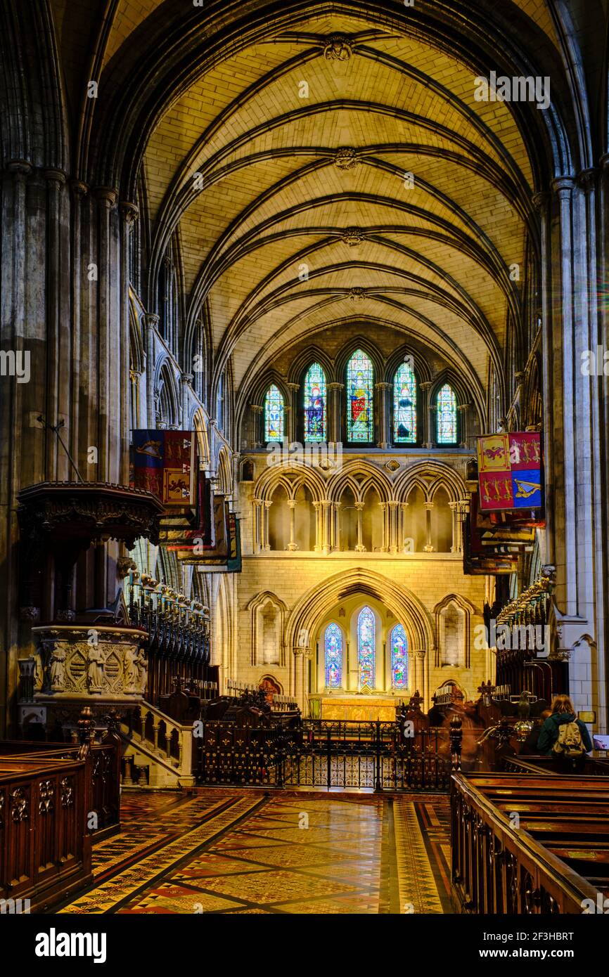 République d'Irlande; Dublin, église de la cathédrale St Patrick est une église nationale de la République d'Irlande, intérieur Banque D'Images