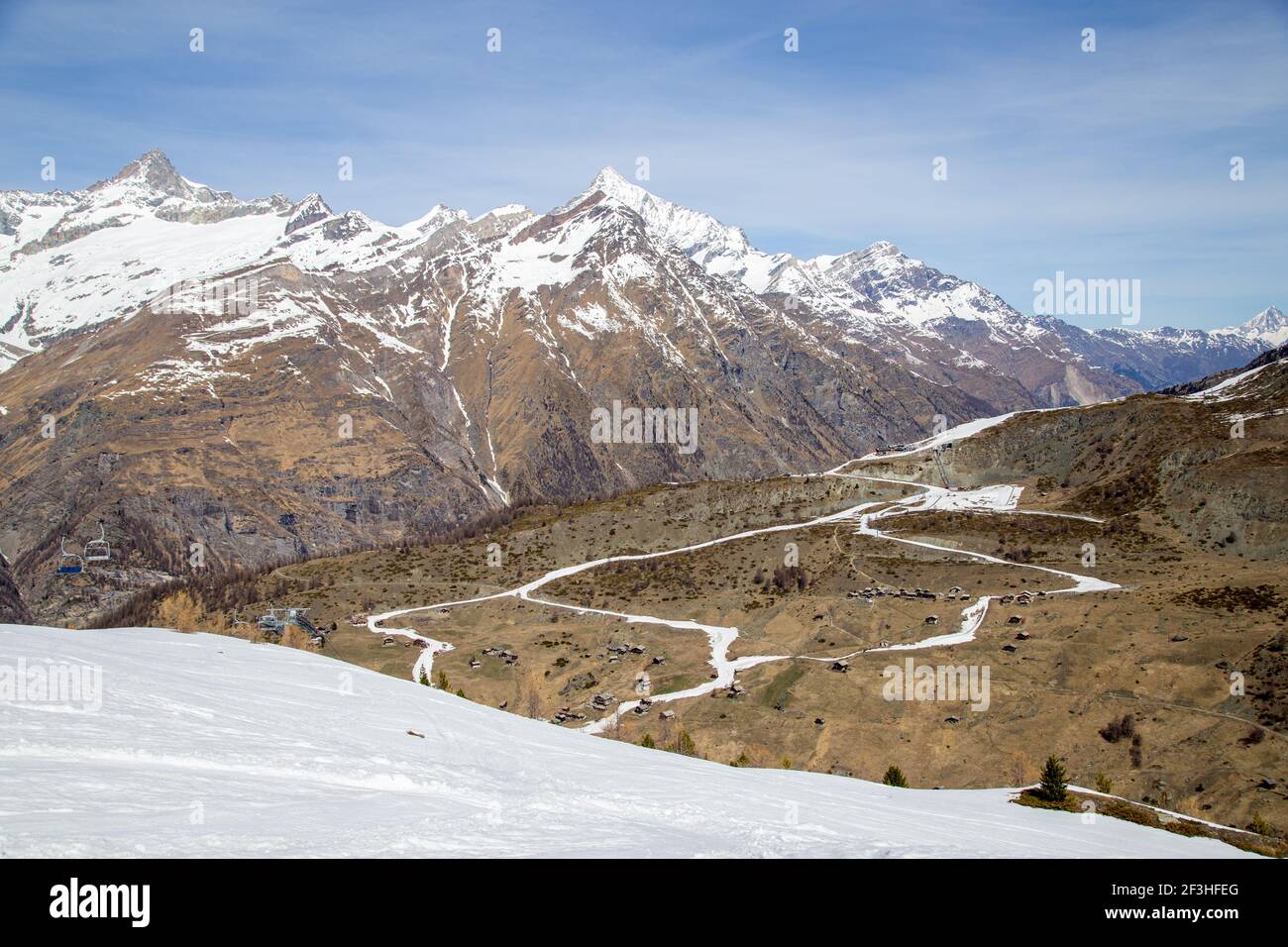 Piste de ski artificielle à Matterhorn Glacier Paradise Banque D'Images