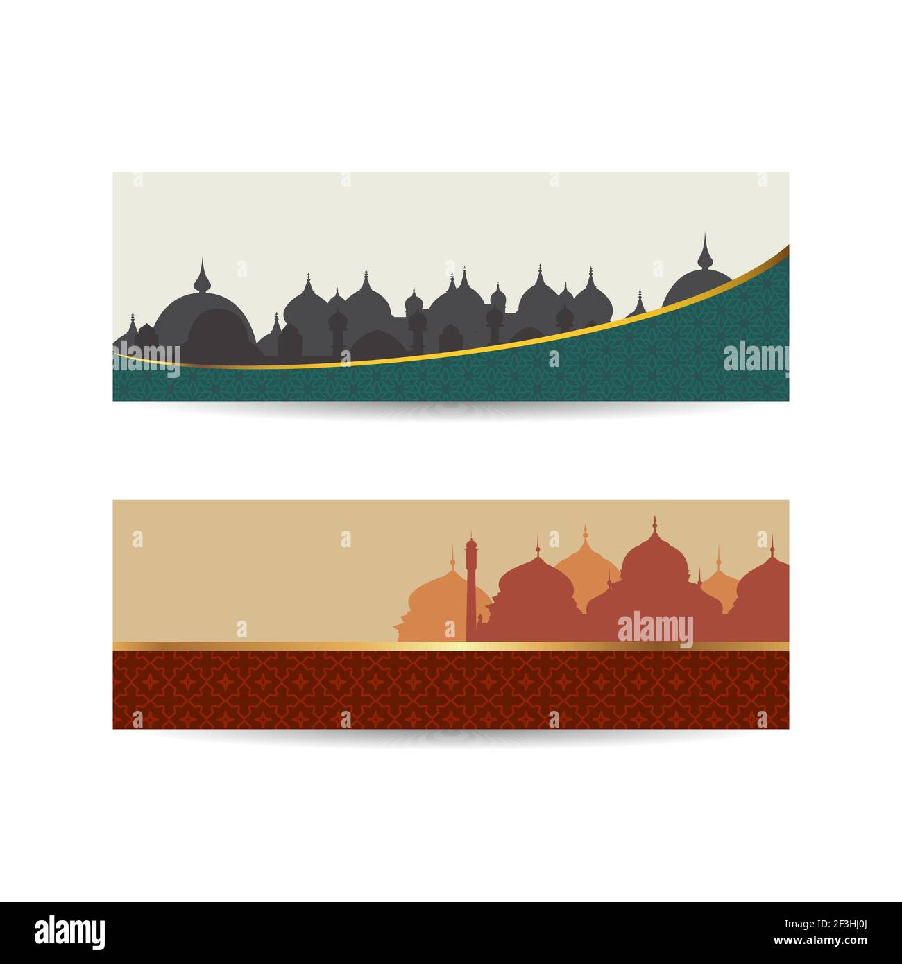 Modèle de carte de vœux pour le festival islamique c bannière. Ensemble d'en-tête pour le ramadan kareem. bannière d'arrière-plan islamique Illustration de Vecteur