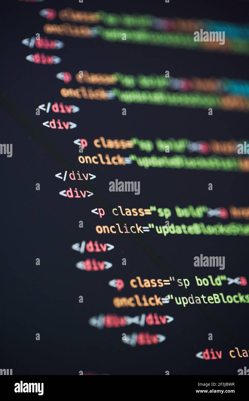 Résumé du code de programmation de base du développeur de logiciel. Banque D'Images