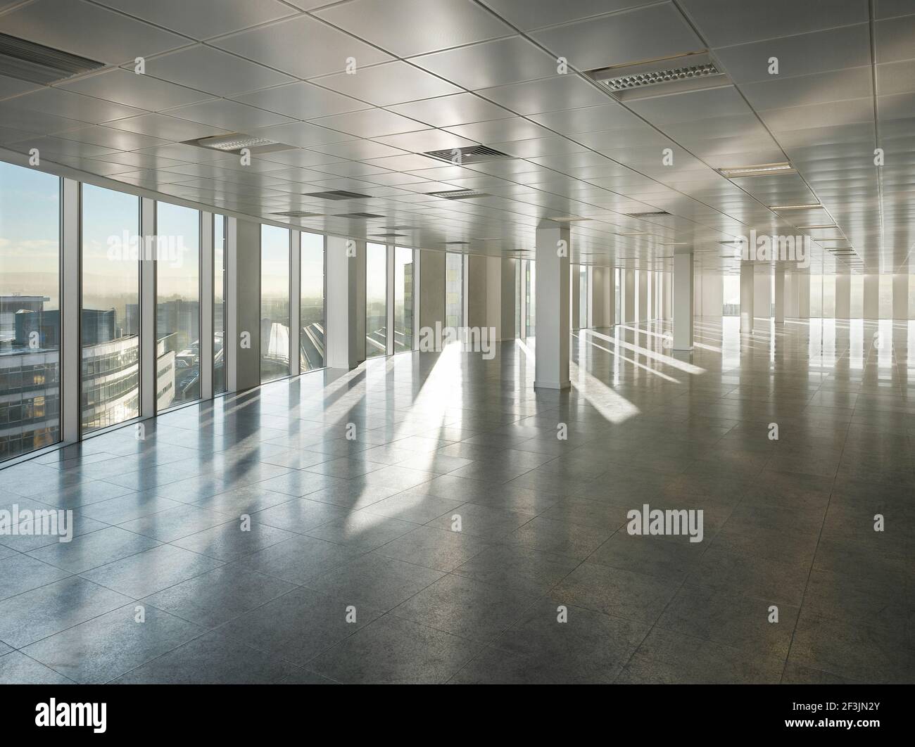 Intérieur de l'espace de bureau au 3 place Piccadilly, Manchester, Greater Manchester. Banque D'Images