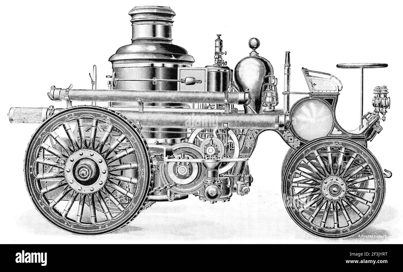 Moteur à vapeur automoteur 1895. Banque D'Images