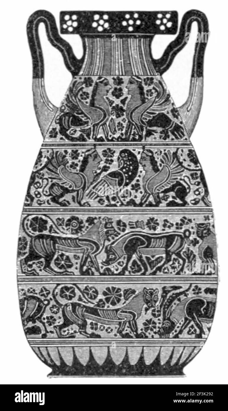Poterie étrusque grecque. Banque D'Images