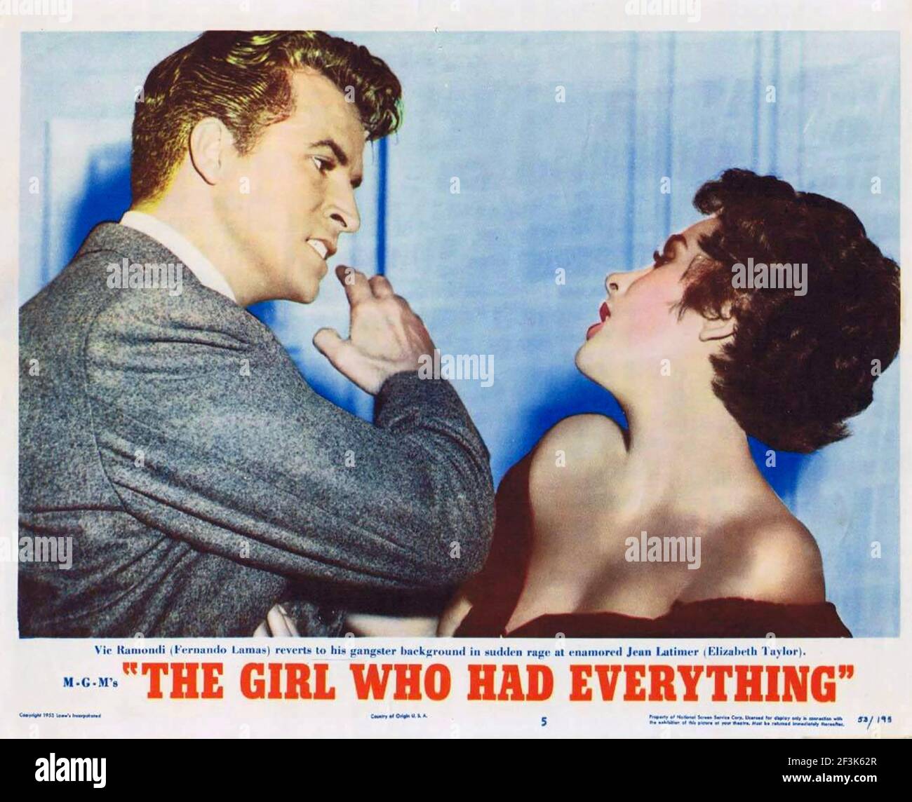 LA FILLE QUI A TOUT 1953 MGM film avec Elizabeth Taylor et Fernando Lamas Banque D'Images