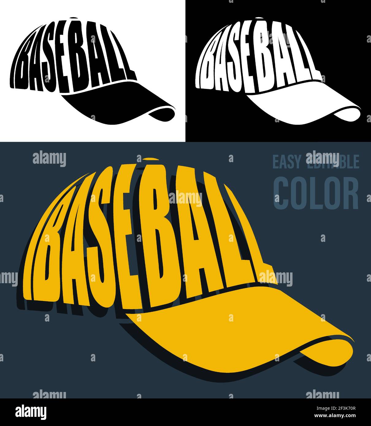 Casquette de baseball sport de style simple avec inscription DÉCORATIVE  BASEBALL. Imprimé pour les vêtements de sport. Vecteur Image Vectorielle  Stock - Alamy
