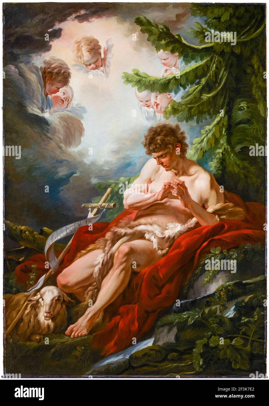 François Boucher, peinture, Saint-Jean-Baptiste, vers 1755 Banque D'Images