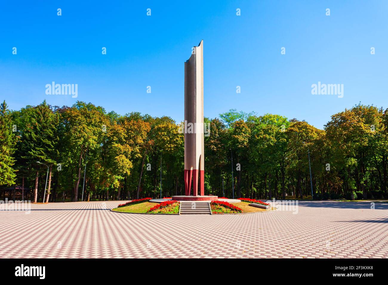 Monument de la victoire au parc de la victoire à Yessentuki, une ville thermale dans la région des eaux minérales caucasiennes en Russie Banque D'Images