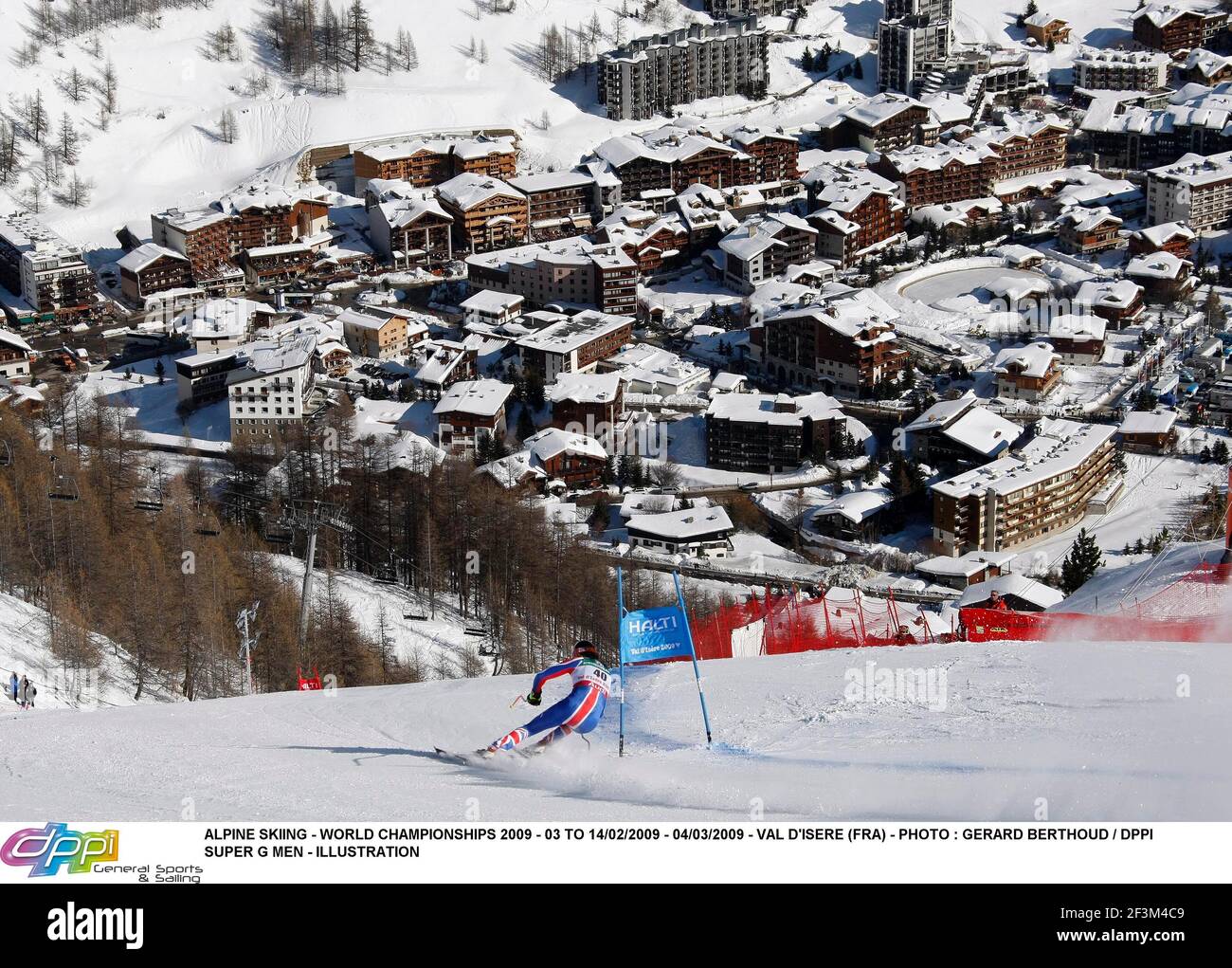 SKI ALPIN - CHAMPIONNATS DU MONDE 2009 - 03 AU 14/02/2009 - 04/03/2009 - VAL D'ISÈRE (FRA) - PHOTO : GERARD BERTHOUD / DPPI SUPER G HOMMES - ILLUSTRATION Banque D'Images