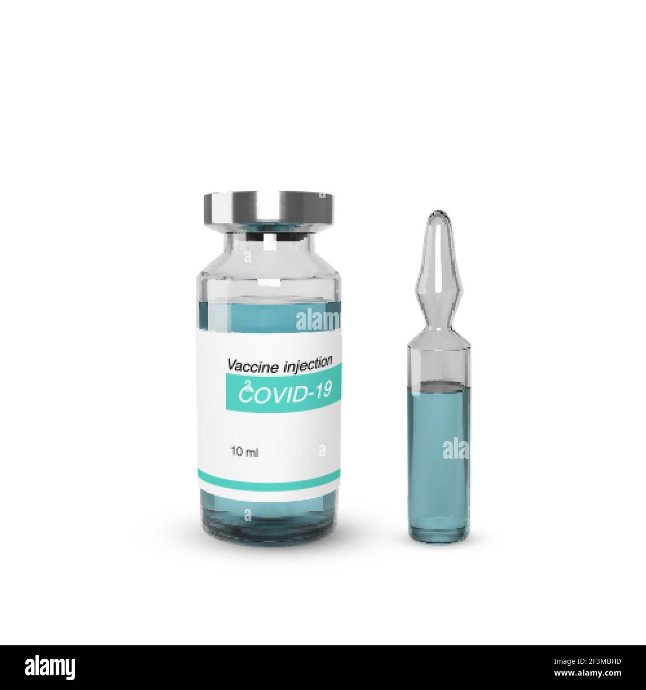 Ampoule avec médicament médical et flacon avec vaccin. Flacon en verre  réaliste avec médicament. Illustration vectorielle Image Vectorielle Stock  - Alamy