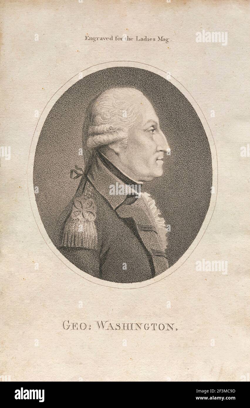 Portrait du président George Washington. George Washington (1732 – 1799) était un dirigeant politique américain, un général militaire, un homme d'État et fondateur de f Banque D'Images