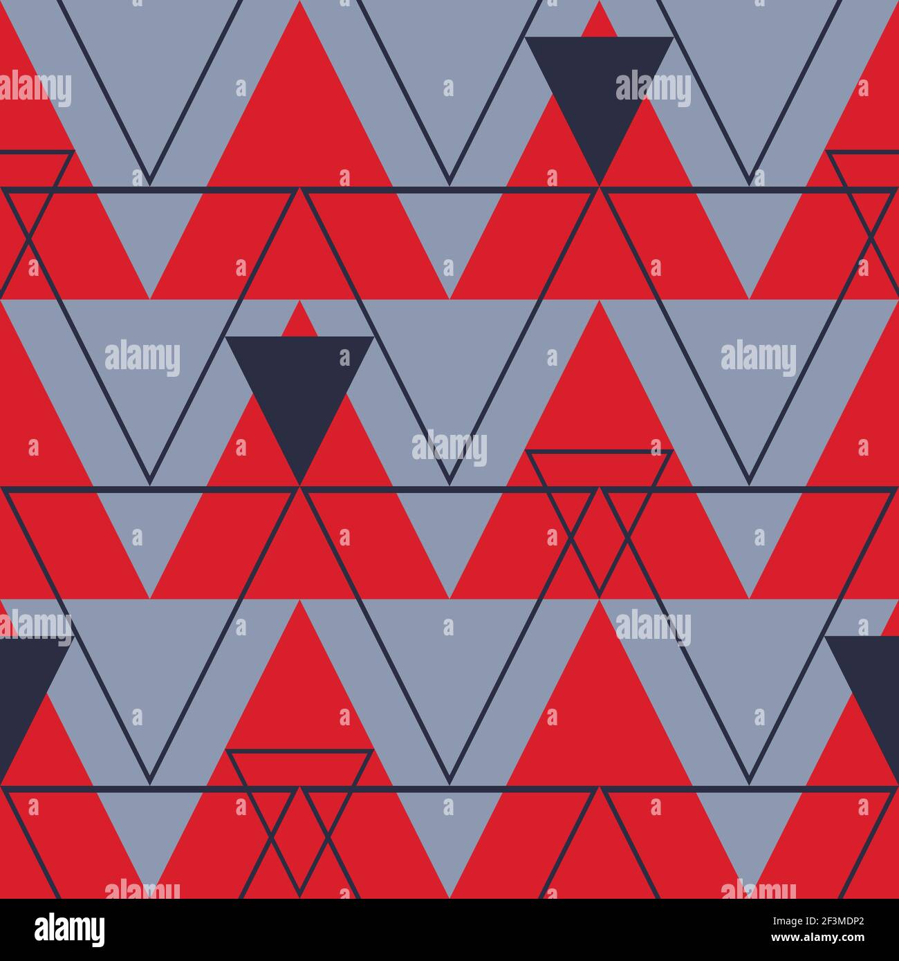 Motif vectoriel transparent avec triangles sur fond rouge. Conception de fond d'écran de texture géométrique. Textile de mode moderne. Illustration de Vecteur