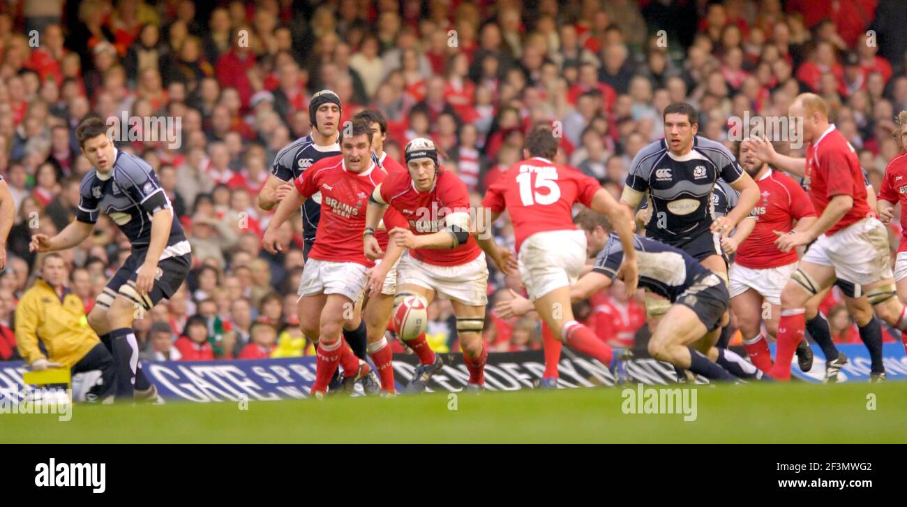 SIX NATIONS RUGBY WALES V ECOSSE AU MILLENNIUM STADIUM CARDIFF. 9/2/2008. PHOTO DAVID ASHDOWN Banque D'Images