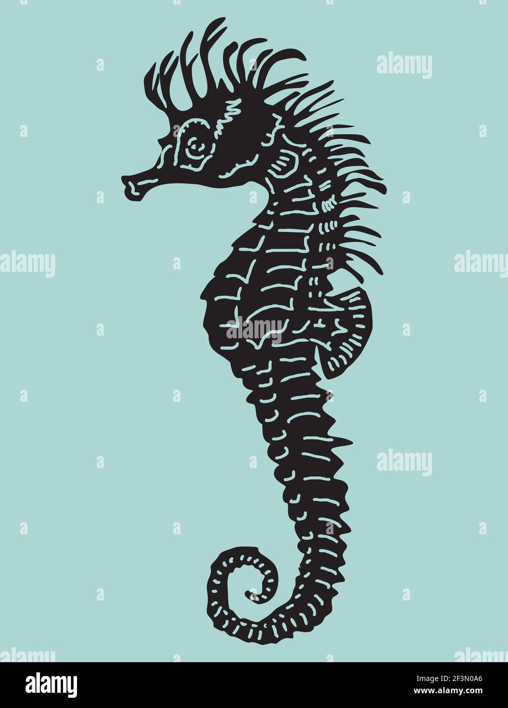 Illustration vectorielle de l'hippocampe Illustration de Vecteur