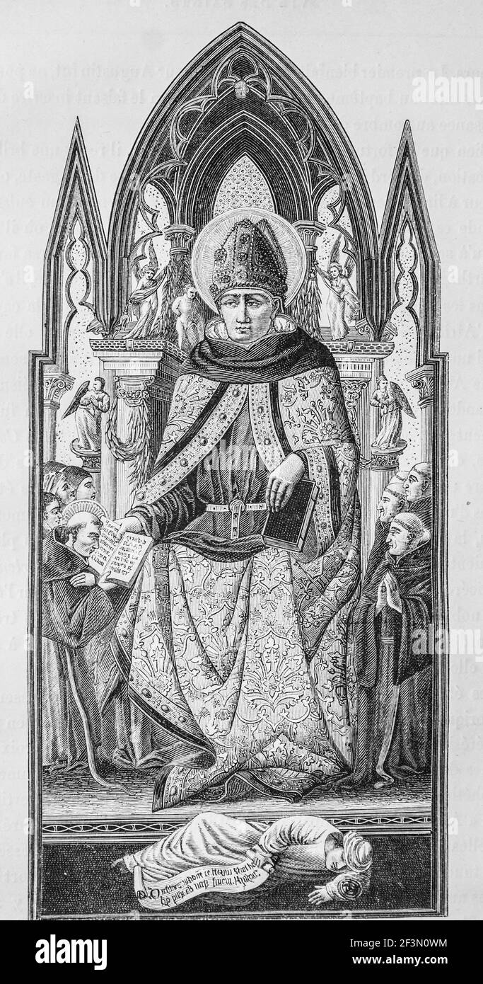 saint augustin eveque d'hippone, la vie illustrae des saints, éditeur firmin -didot, 1887 Banque D'Images