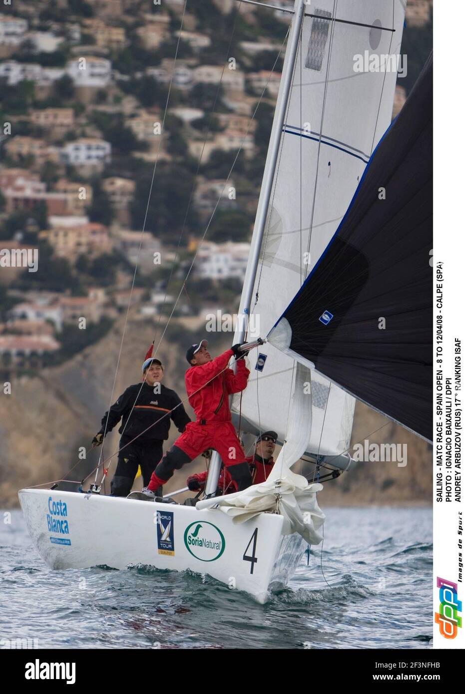 VOILE - COURSE MATC - ESPAGNE OUVERT - 8 AU 12/04/08 - CALPE (SPA) PHOTO : IGNACIO BAAIXAULI / DPPI ANDREY ARBUZOV (RUS) 17° CLASSEMENT ISAF Banque D'Images