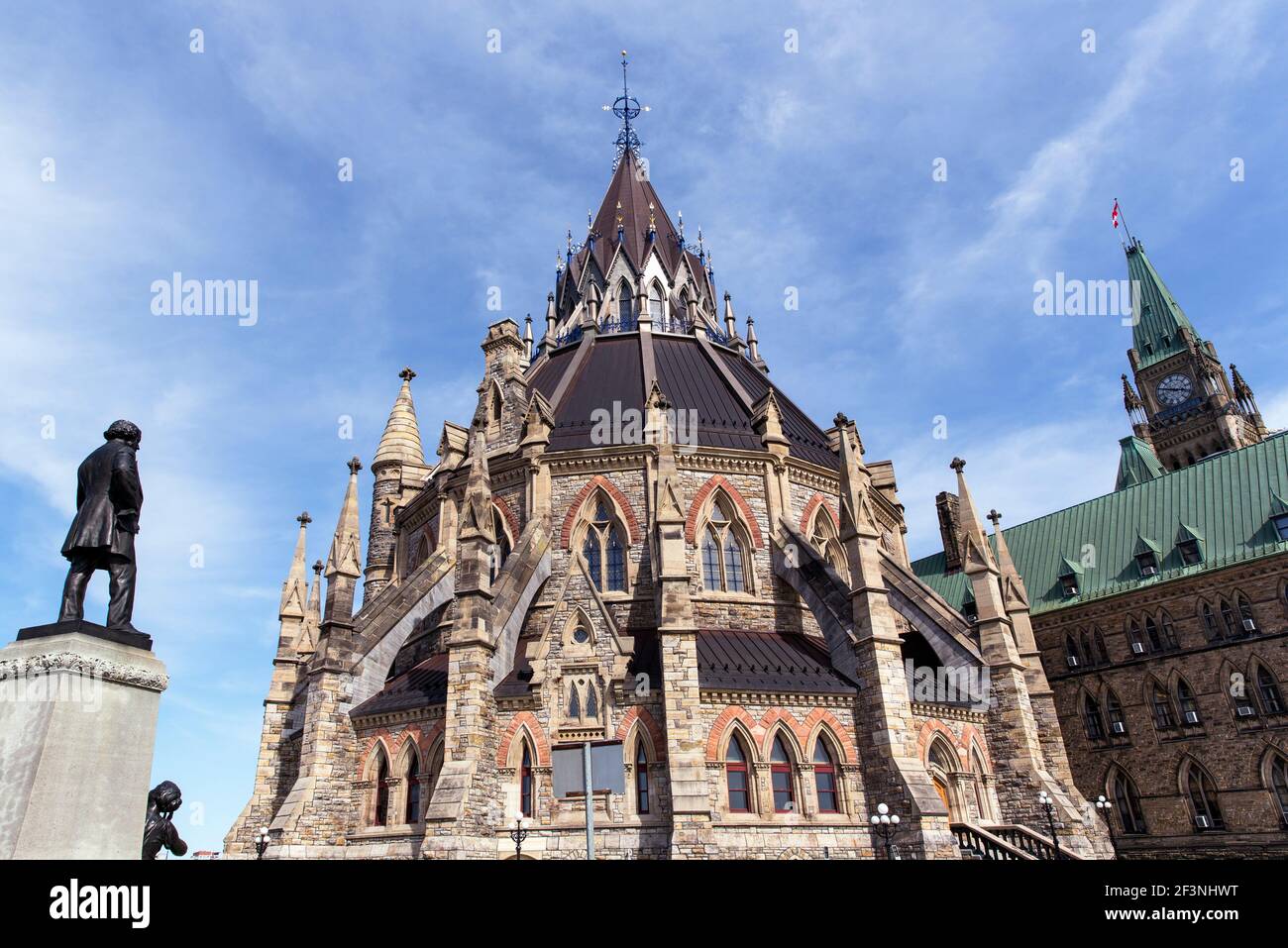Canada, Ontario, Ottawa, Bibliothèque du Parlement, vue extérieure Banque D'Images