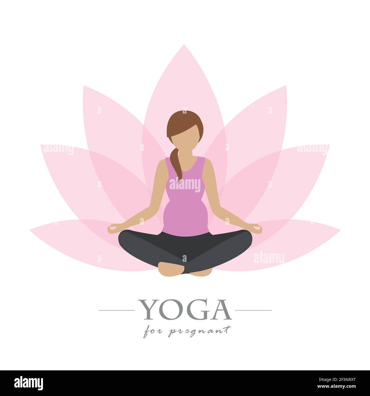 yoga pour les femmes enceintes fleur de lotus colorée Illustration de Vecteur