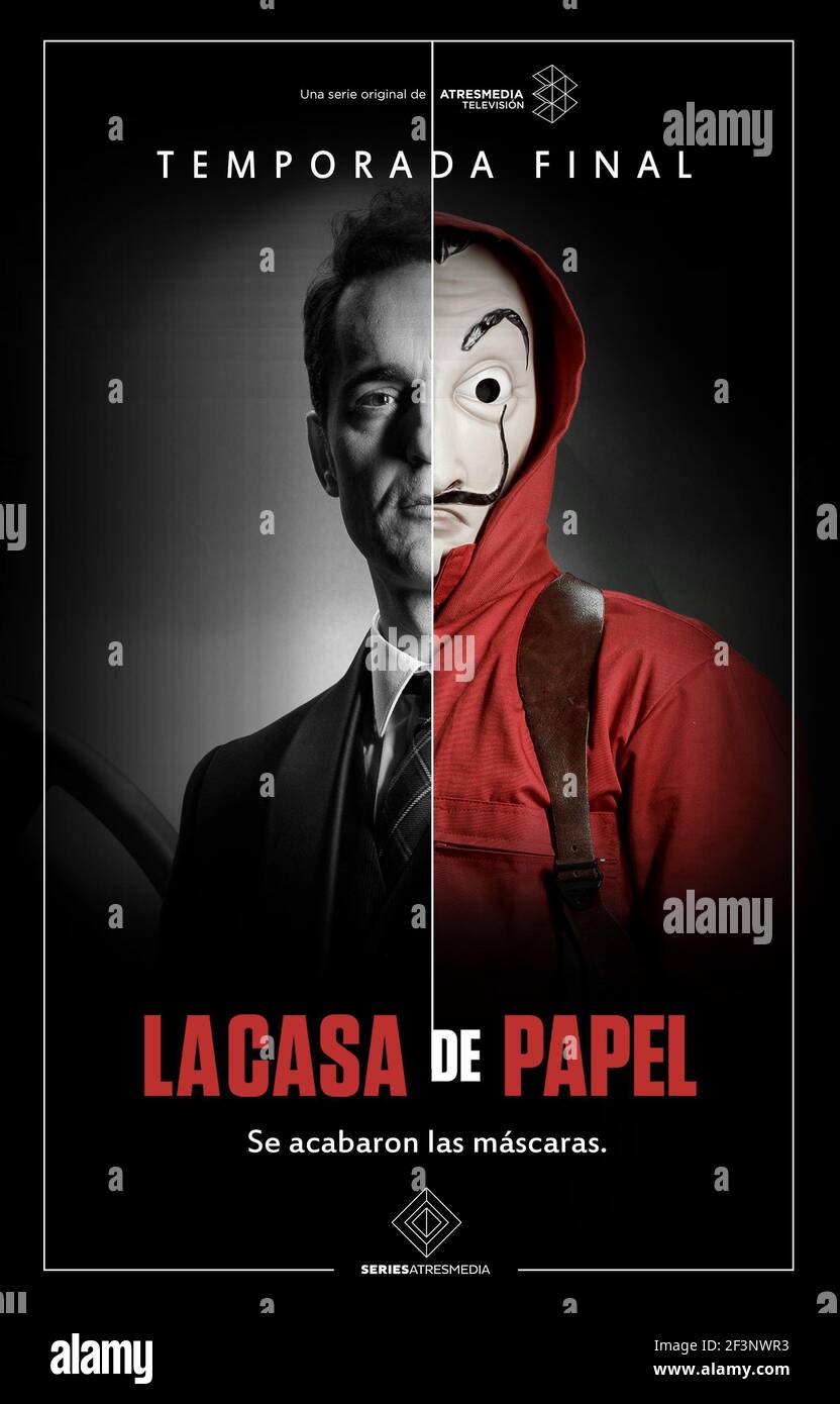 Série la Casa de Papel TV (2017 - ) Espagne 2018 saison 2 créé par Alex  Pina Pedro Alonso Affiche espagnole Photo Stock - Alamy