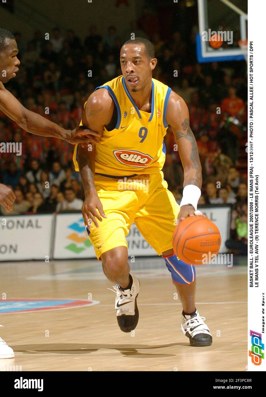 BASKET BALL - EUROLIGUE 2007/2008 - LE MANS (FRA) - 13/12/2007 - PHOTO : PASCAL ALLEE / SPORTS CHAUDS / DPPI LE MANS V TEL AVIV - (9) TERENCE MORRIS (TEL AVIV) Banque D'Images