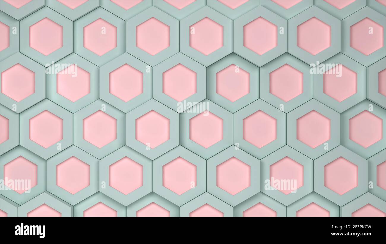Motif hexagonal abstrait tendance. arrière-plan 3d Banque D'Images