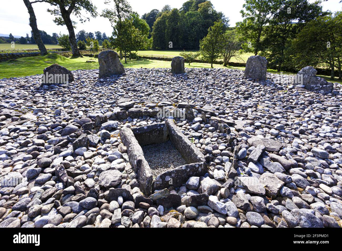 Temple Wood Stone Circle, datant de la C.-B. à Kilmartin Glen, Argyll & Bute, Écosse, Royaume-Uni Banque D'Images