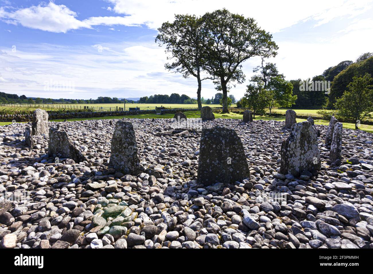 Temple Wood Stone Circle, datant de la C.-B. à Kilmartin Glen, Argyll & Bute, Écosse, Royaume-Uni Banque D'Images