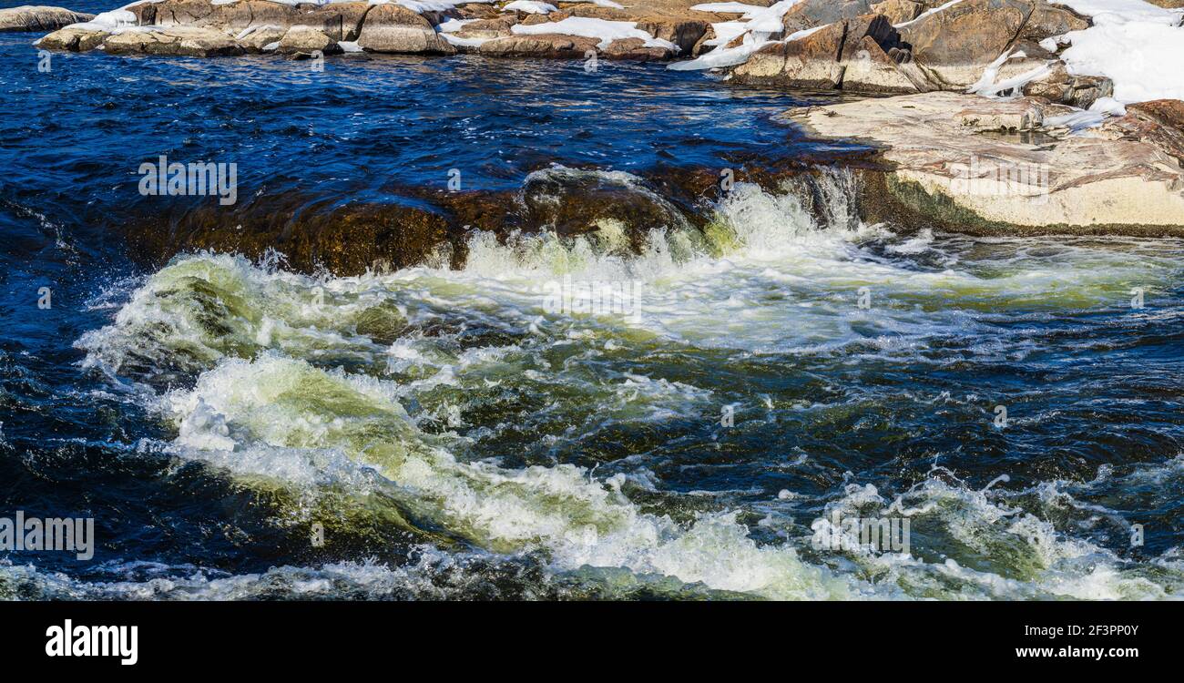 Burleigh Falls Comté de Peterborough Selwyn Ontario Canada en hiver Banque D'Images