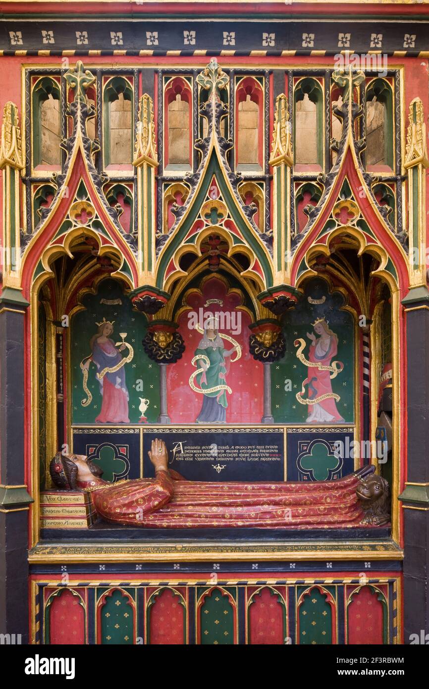 Monument au poète John Gower, dans la Cathédrale et Collégiale de Saint Sauveur et de Sainte Marie Overie, Cathédrale de Southwark, 1520, Londres Banque D'Images