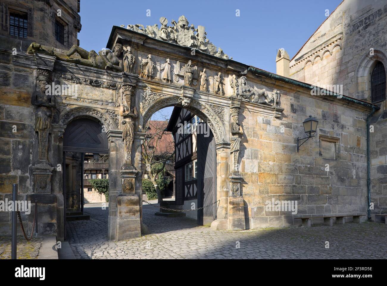 Schˆne Pforte Alte Hofhaltung Bamberg. 1573 von Pankraz Wagner, Bamberg, Portal Banque D'Images