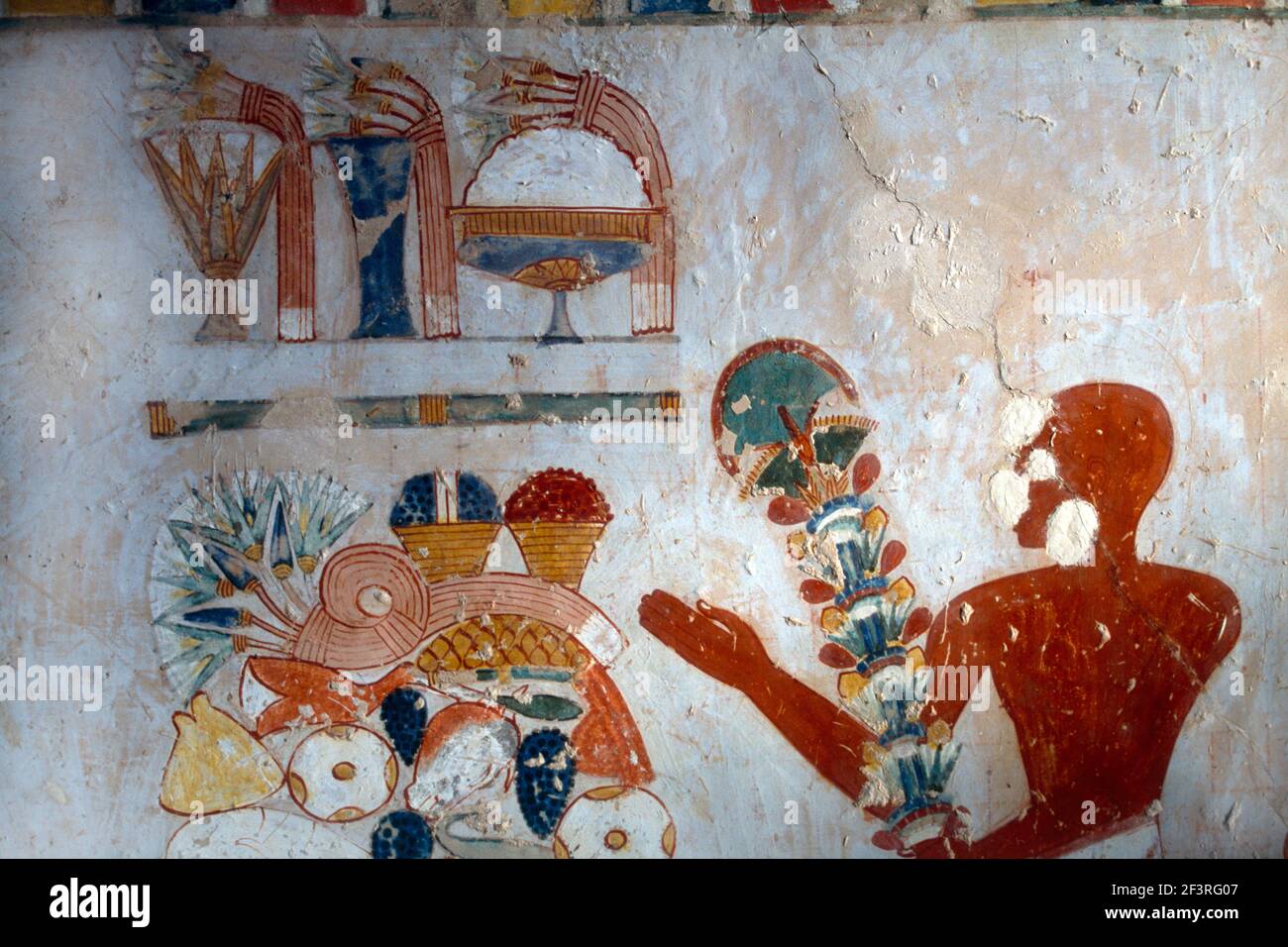 Luxor Égypte Vallée des Nobles Tombeau de Menna Peinture Banque D'Images