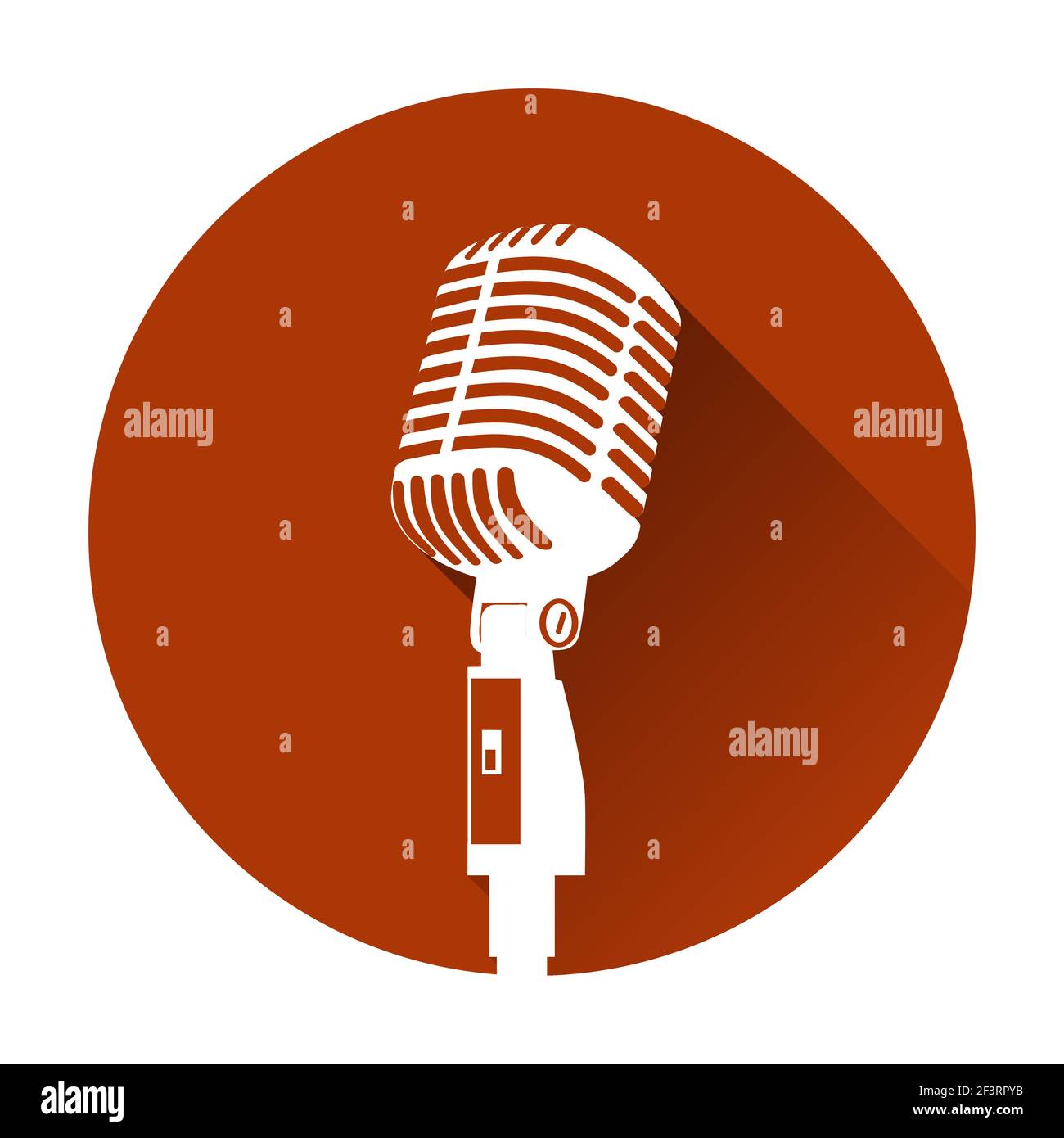 Microphone rétro Silhouette blanc vintage Illustration de Vecteur