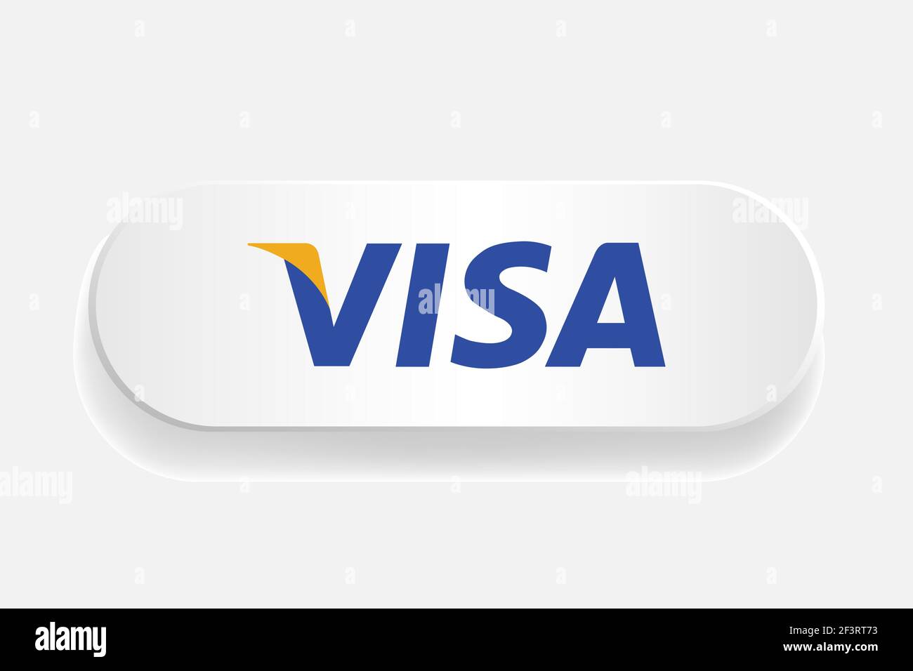 Logo Visa sur le bouton blanc. Illustration de Vecteur