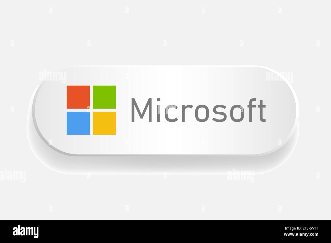 Logo Microsoft sur le bouton blanc. Illustration de Vecteur