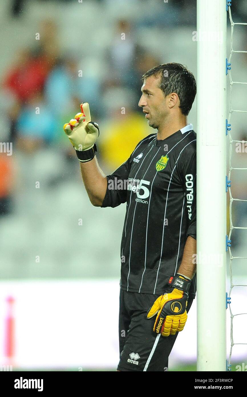 FOOTBALL - CHAMPIONNAT DE FRANCE 2011/2012 - L2 - FC NANTES V SC BASTIA - 05/08/2011 - PHOTO PASCAL ALLEE / DPPI - RUDY RIOU (FCN) Banque D'Images