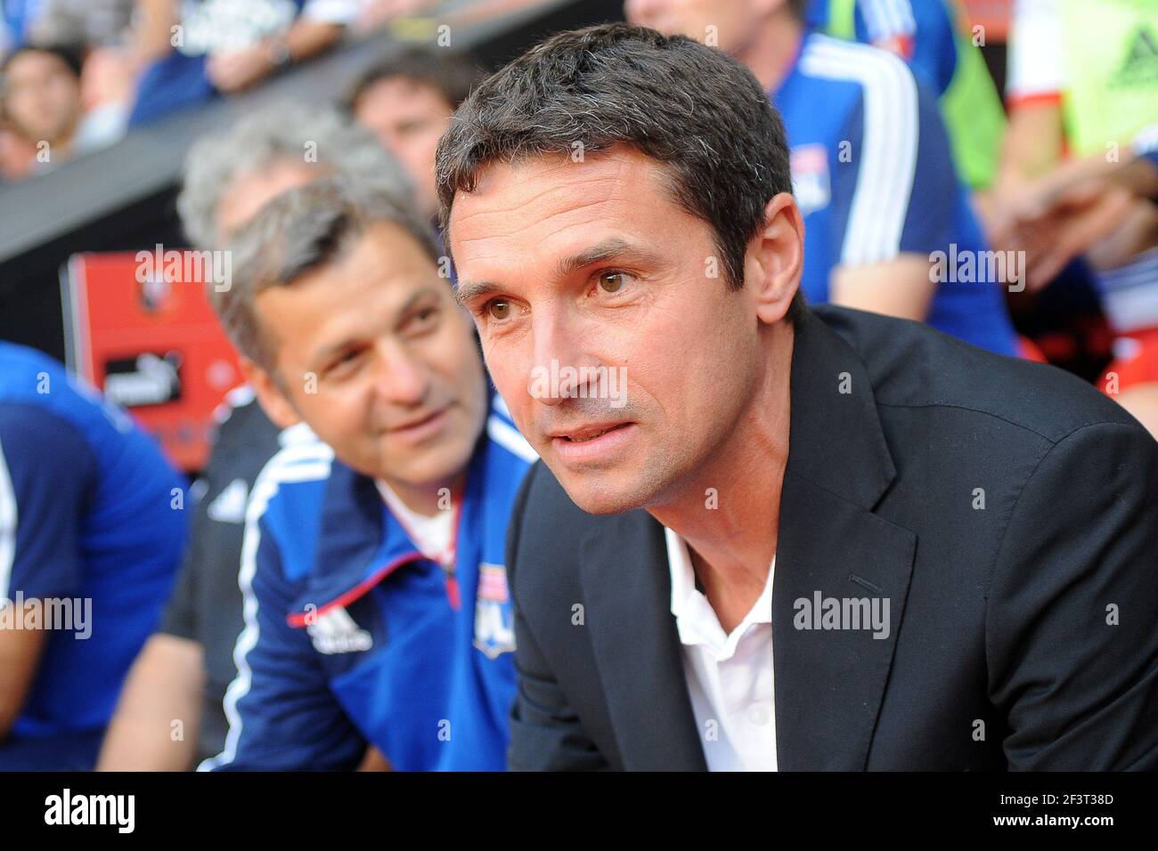 FOOTBALL - CHAMPIONNAT DE FRANCE 2012/2013 - L1 - STADE RENNAIS V OLYMPIQUE LYONNAIS - 11/08/2012 - PHOTO PASCAL ALLEE / SPORTS CHAUDS / DPPI - REMI GARDE OLYMPIQUE TÊTE DE LYONNAIS COACH Banque D'Images