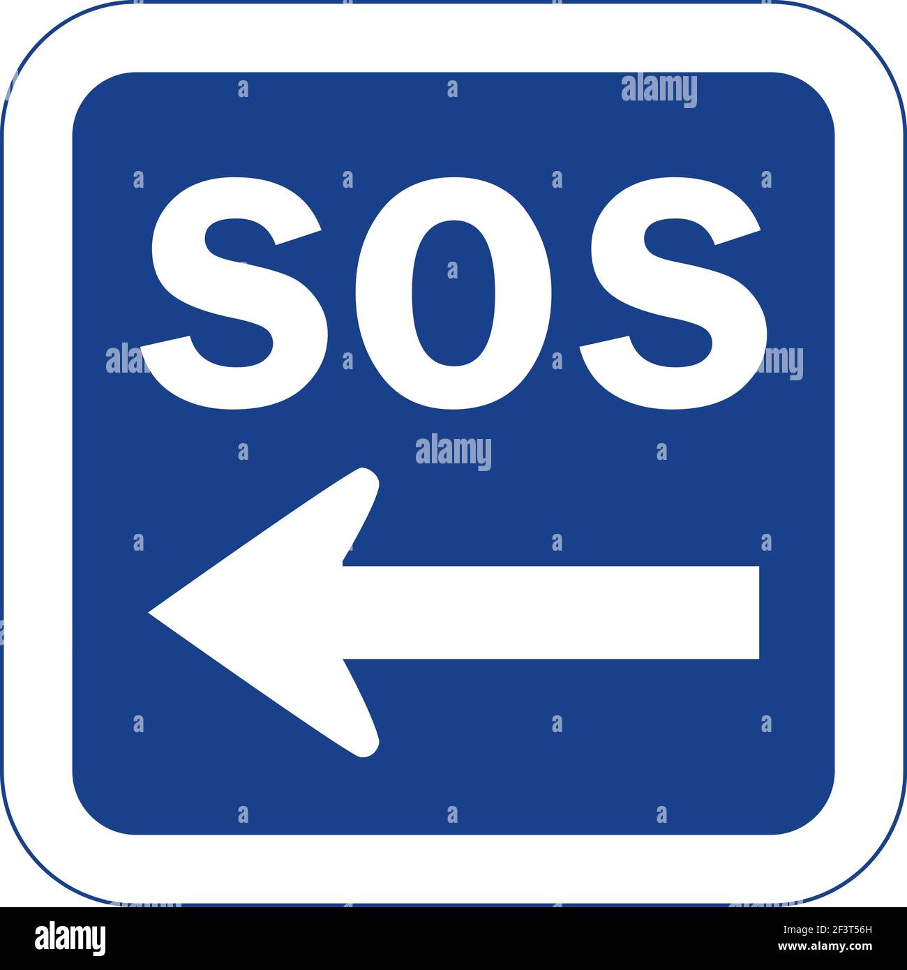 Signal carré en bleu et blanc, isolé sur fond blanc. Assistance routière Illustration de Vecteur