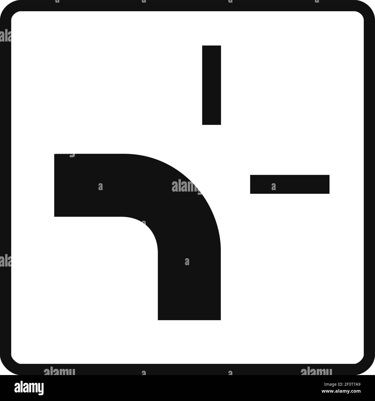 Panneau complémentaire carré noir et blanc, isolé sur fond blanc.  Itinéraire avec priorité Image Vectorielle Stock - Alamy