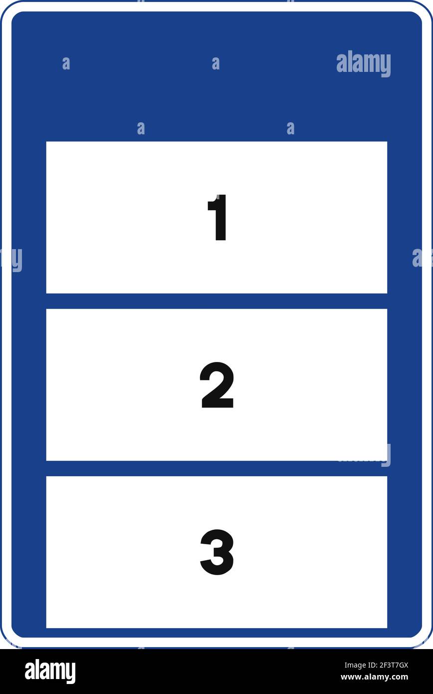 Signal de circulation rectangulaire en bleu et blanc, isolé sur fond blanc. Passable en col de montagne Illustration de Vecteur